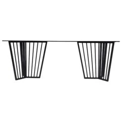 Abington Black Frame And Tinted Glass Dining Table