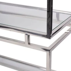 Abington Large Stainless Steel Frame & Clear Glass Display Unit -Dining Tables Sales abington large stainless steel frame clear glass display unit p85306 183480 zoom