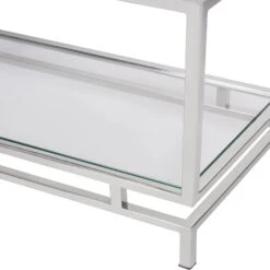 Abington Large Stainless Steel Frame & Clear Glass Display Unit -Dining Tables Sales abington large stainless steel frame clear glass display unit p85306 183481 zoom