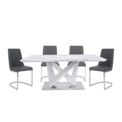 Amara Marble Effect Dining Set With 4 Chevron Chairs -Dining Tables Sales amara marble effect dining set with 4 chevron chairs p81306 163239 zoom
