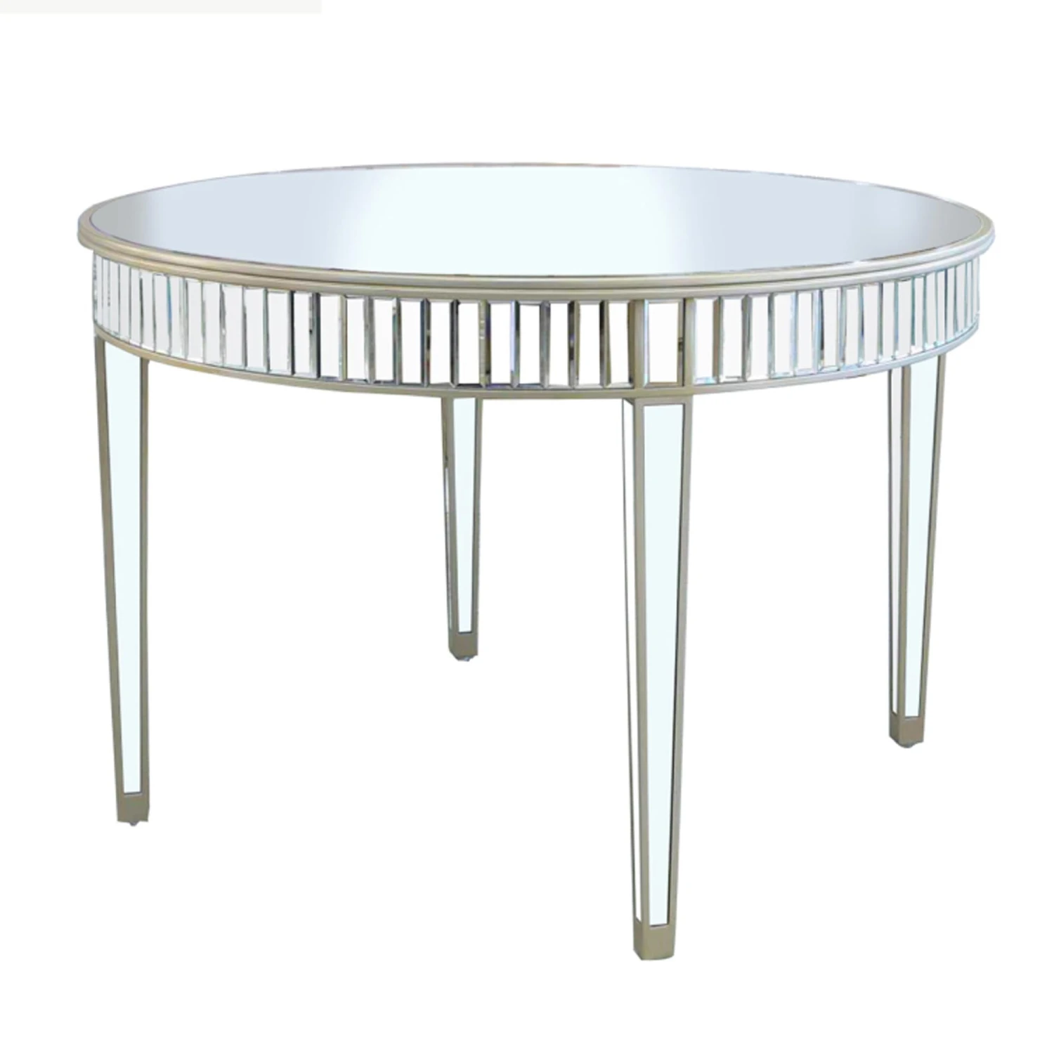 Apollo Champagne Mirrored Round Dining Table 2 Apollo Champagne Mirrored Round Dining Table - Image 2