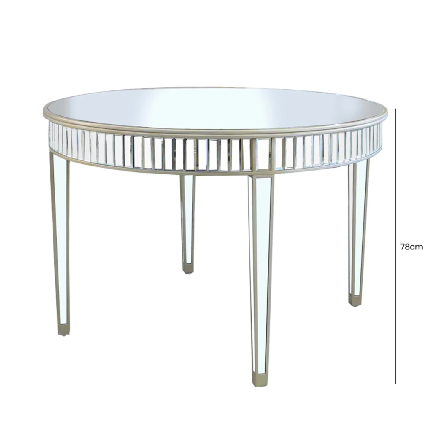 Apollo Champagne Mirrored Round Dining Table 4 Apollo Champagne Mirrored Round Dining Table - Image 4