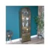 Arched Antique Metal With Glass Door Display Cabinet