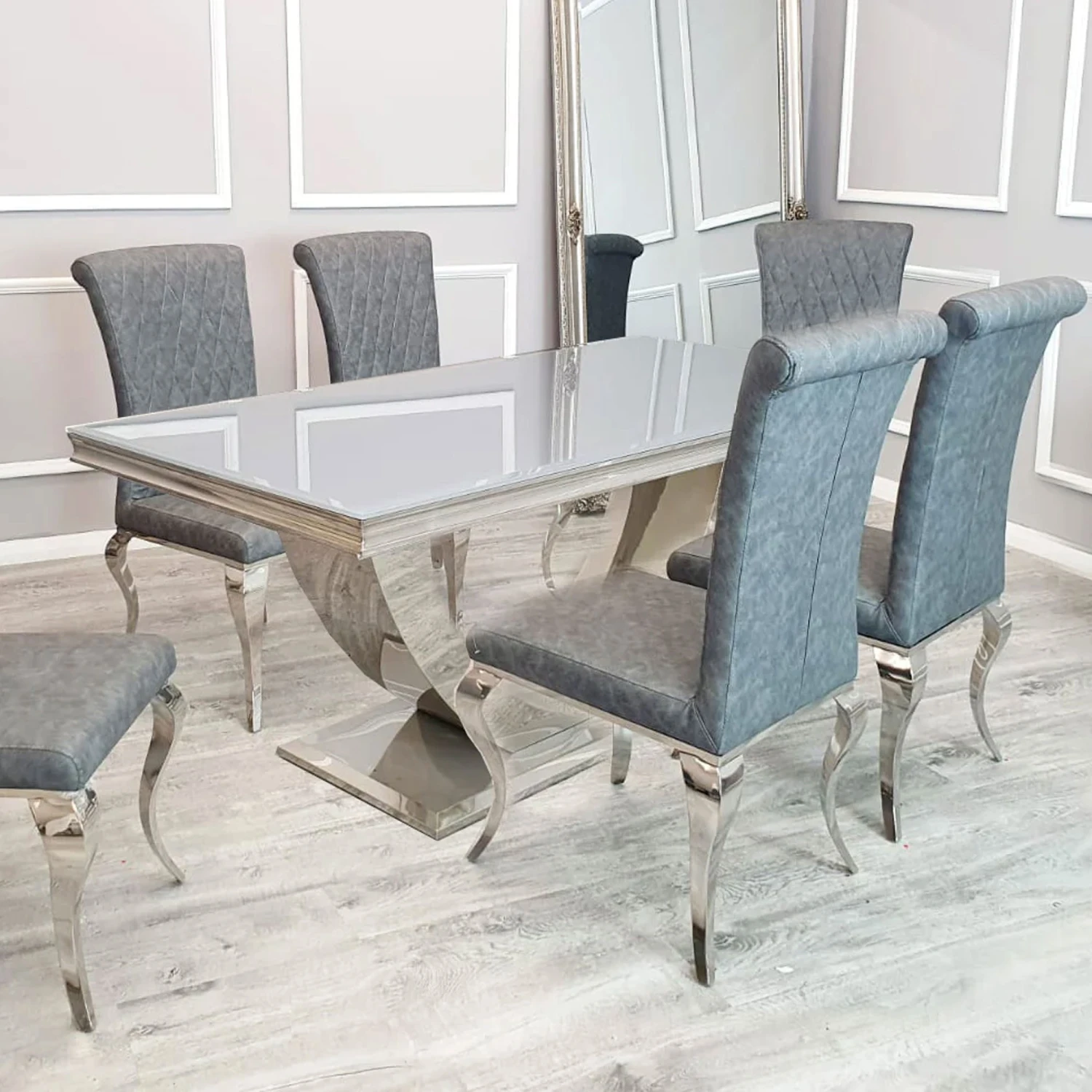 Arial White Glass Dining Table 2 Arial White Glass Dining Table - Image 2