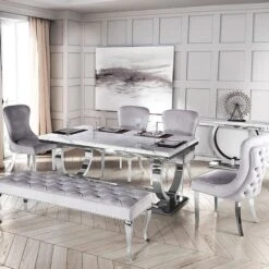 Arriana White Marble 1.8 M Dining Table