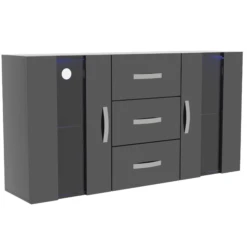 Astro 2 Door 3 Drawer Black LED Sideboard