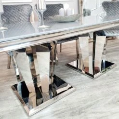 Athena Grey Glass 1.8m Dining Table -Dining Tables Sales athena grey glass 1 8m dining table p81835 166218 zoom