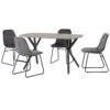 Athens Concrete Effect Rectangular Dining Set With Grey Lukas Chairs