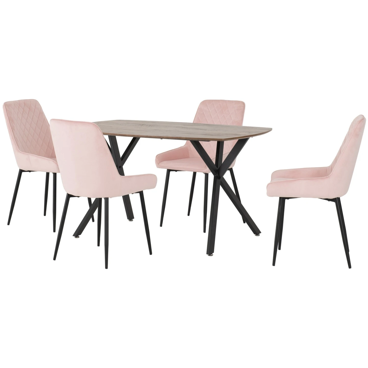 Athens Rectangular Dining Set Oak & Pink 1 Athens Rectangular Dining Set Oak & Pink