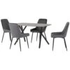 Athens Rectangular Dining Set With Grey Velvet Avery Chairs
