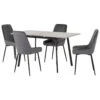 Avery Concrete & Grey Oak Extending Dining Set With Grey Avery Chairs