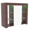 Azura 1 Door Large LED Sideboard - Walnut & White