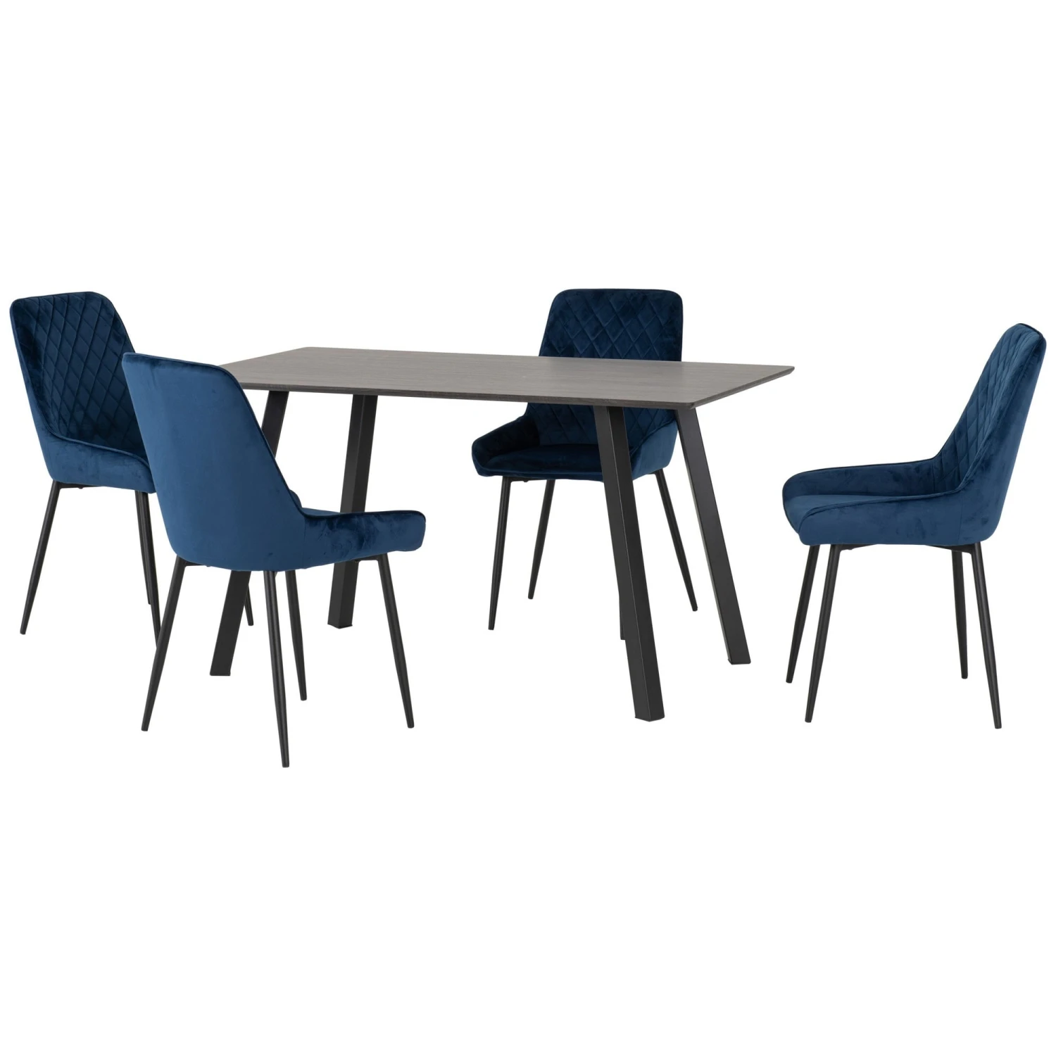 Berlin Black Wood Grain Dining Set With Sapphire Blue Avery Chairs 1 Berlin Black Wood Grain Dining Set With Sapphire Blue Avery Chairs