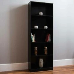 Black 5 Tier Bookcase