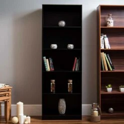 Black 5 Tier Bookcase 12 Black 5 Tier Bookcase -Dining Tables Sales black 5 tier bookcase p53708 70460 zoom