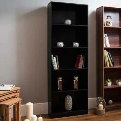 Black 5 Tier Bookcase 13 Black 5 Tier Bookcase -Dining Tables Sales black 5 tier bookcase p53708 70461 zoom