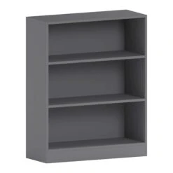 Cambridge 3 Tier Low Grey Bookcase