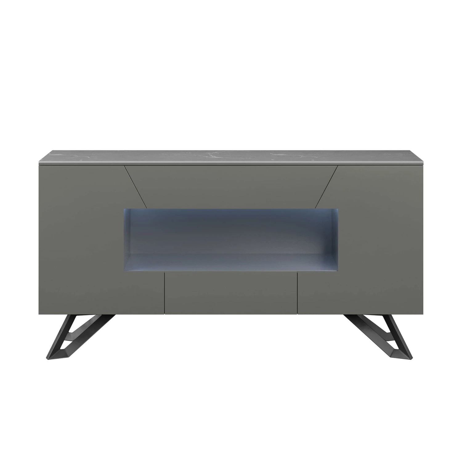 Carsyn Grey Matt Dark Grey Large Sideboard With LED 3 Carsyn Grey Matt Dark Grey Large Sideboard With LED - Image 3