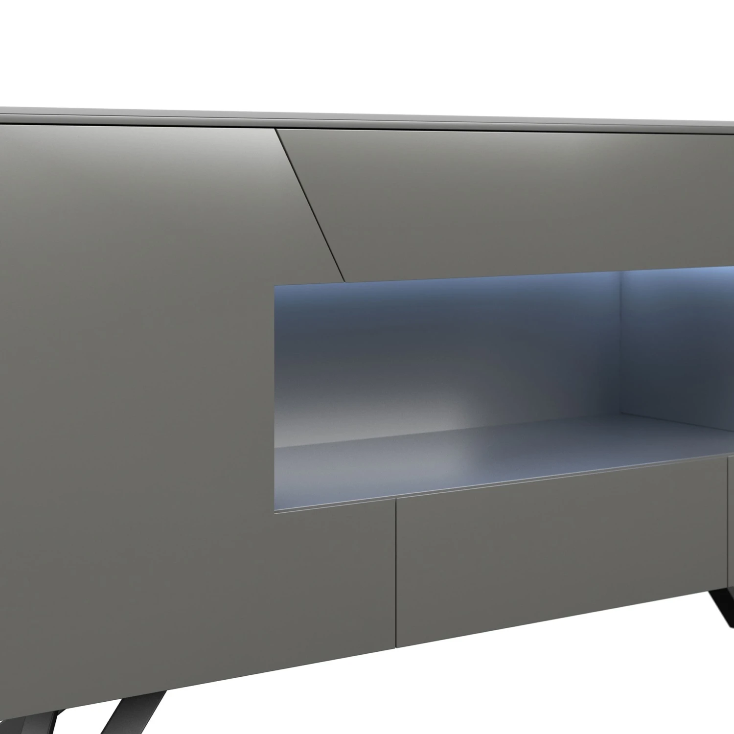 Carsyn Grey Matt Dark Grey Large Sideboard With LED 5 Carsyn Grey Matt Dark Grey Large Sideboard With LED - Image 5
