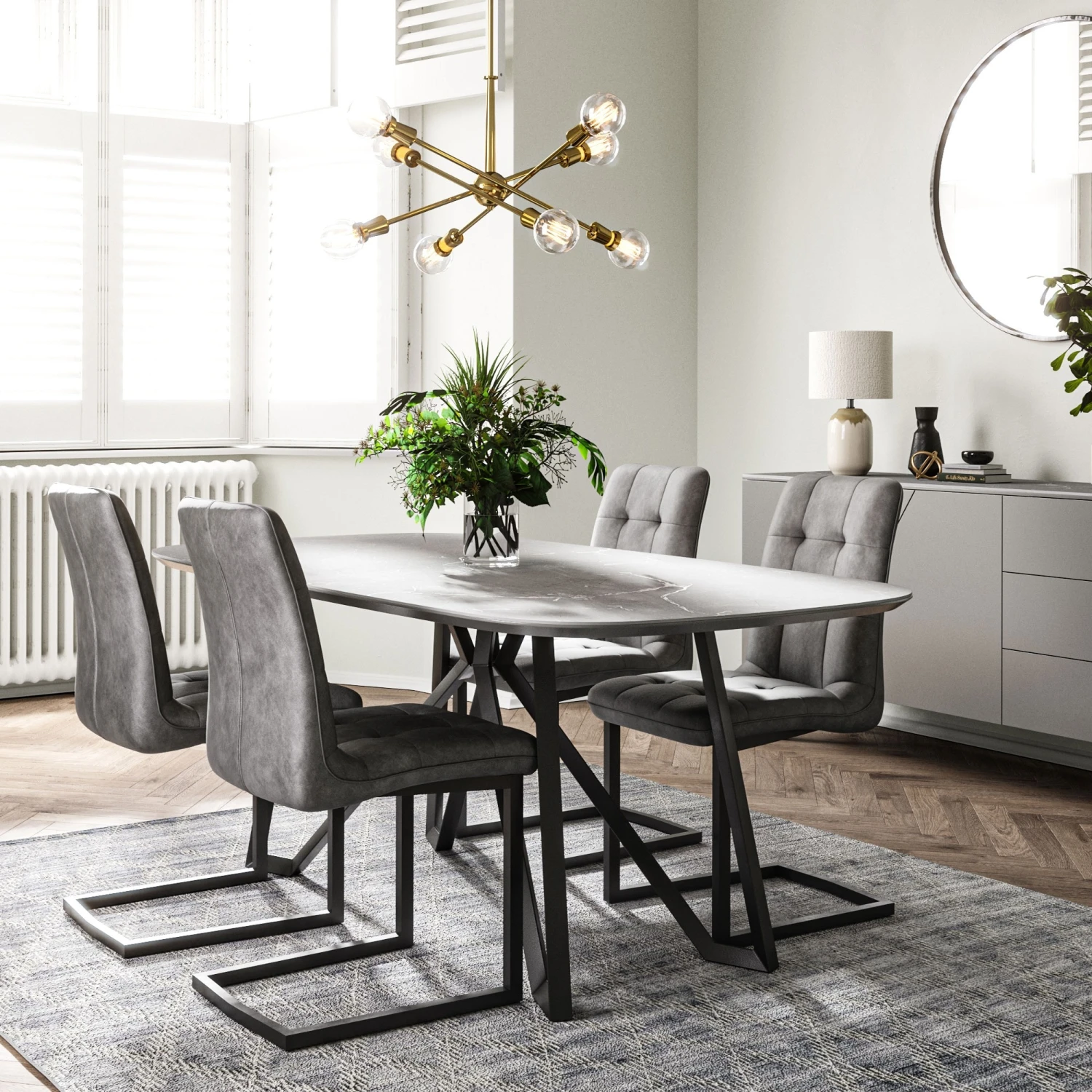 Carsyn Grey Matt Dark Grey Large Sideboard With LED 8 Carsyn Grey Matt Dark Grey Large Sideboard With LED - Image 8