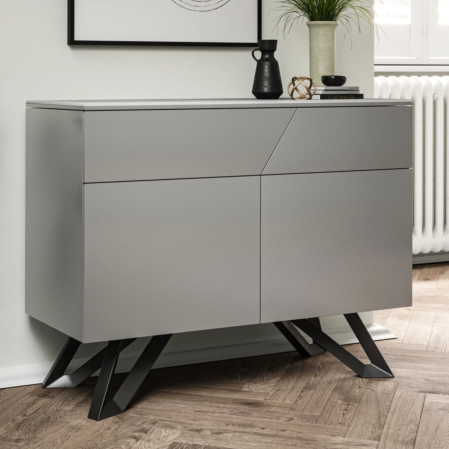 Carsyn Grey Matt Dark Grey Standard Sideboard 1 Carsyn Grey Matt Dark Grey Standard Sideboard