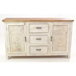 Carved Two Door Three Drawer Sideboard