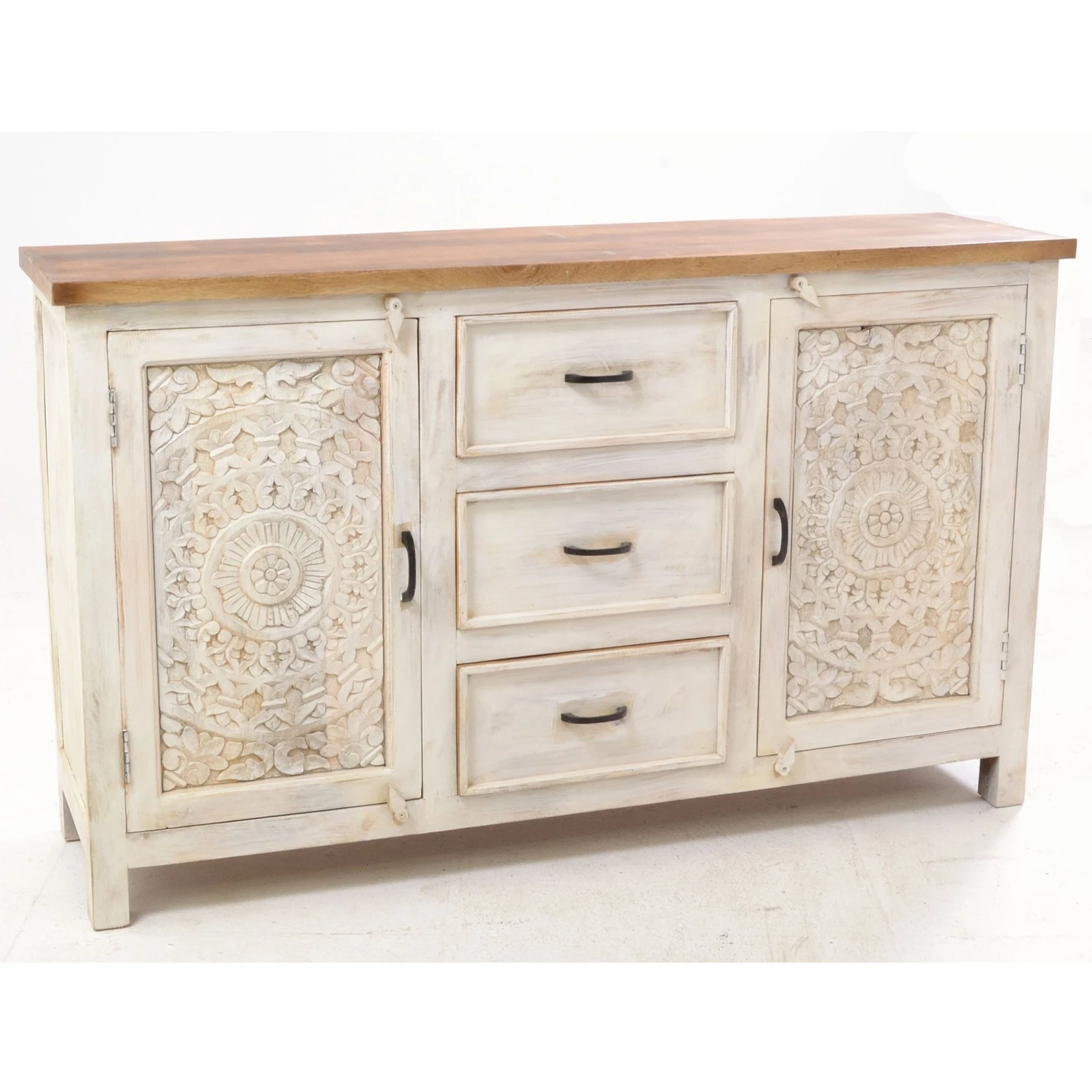 Carved Two Door Three Drawer Sideboard 2 Carved Two Door Three Drawer Sideboard - Image 2