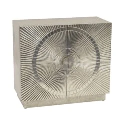 Coco Silver Embossed 2 Door Small Cabinet