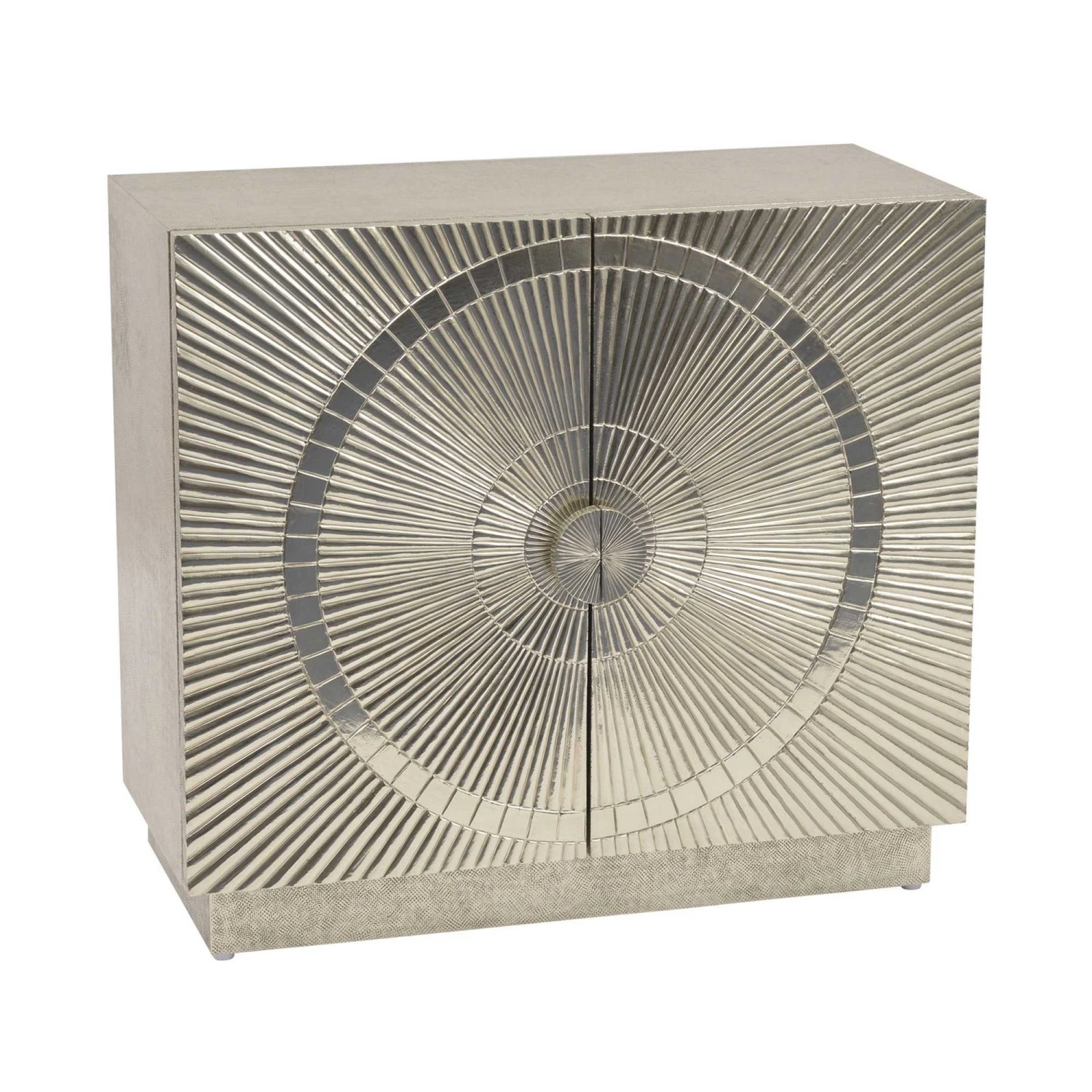 Coco Silver Embossed 2 Door Small Cabinet 1 Coco Silver Embossed 2 Door Small Cabinet