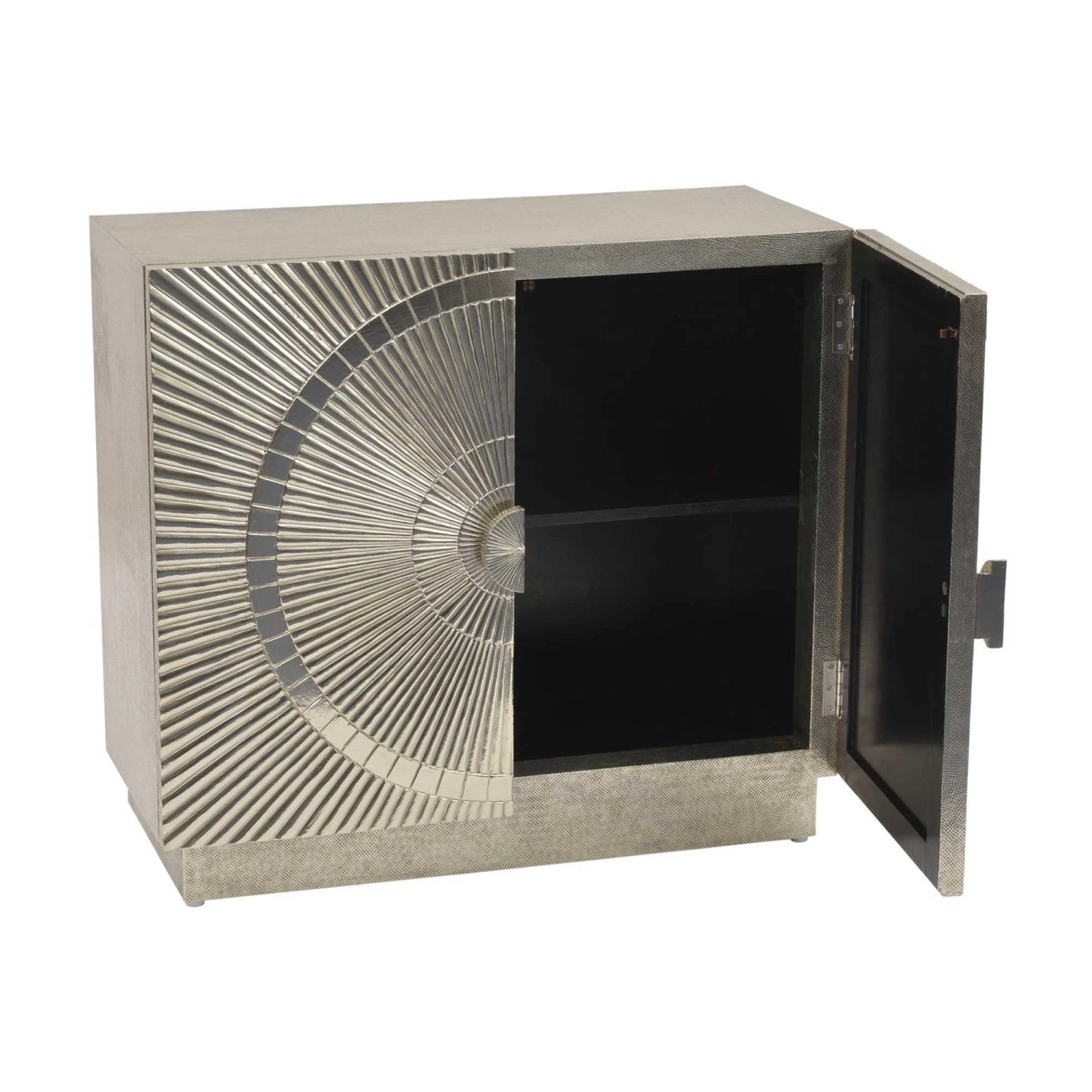 Coco Silver Embossed 2 Door Small Cabinet 2 Coco Silver Embossed 2 Door Small Cabinet - Image 2