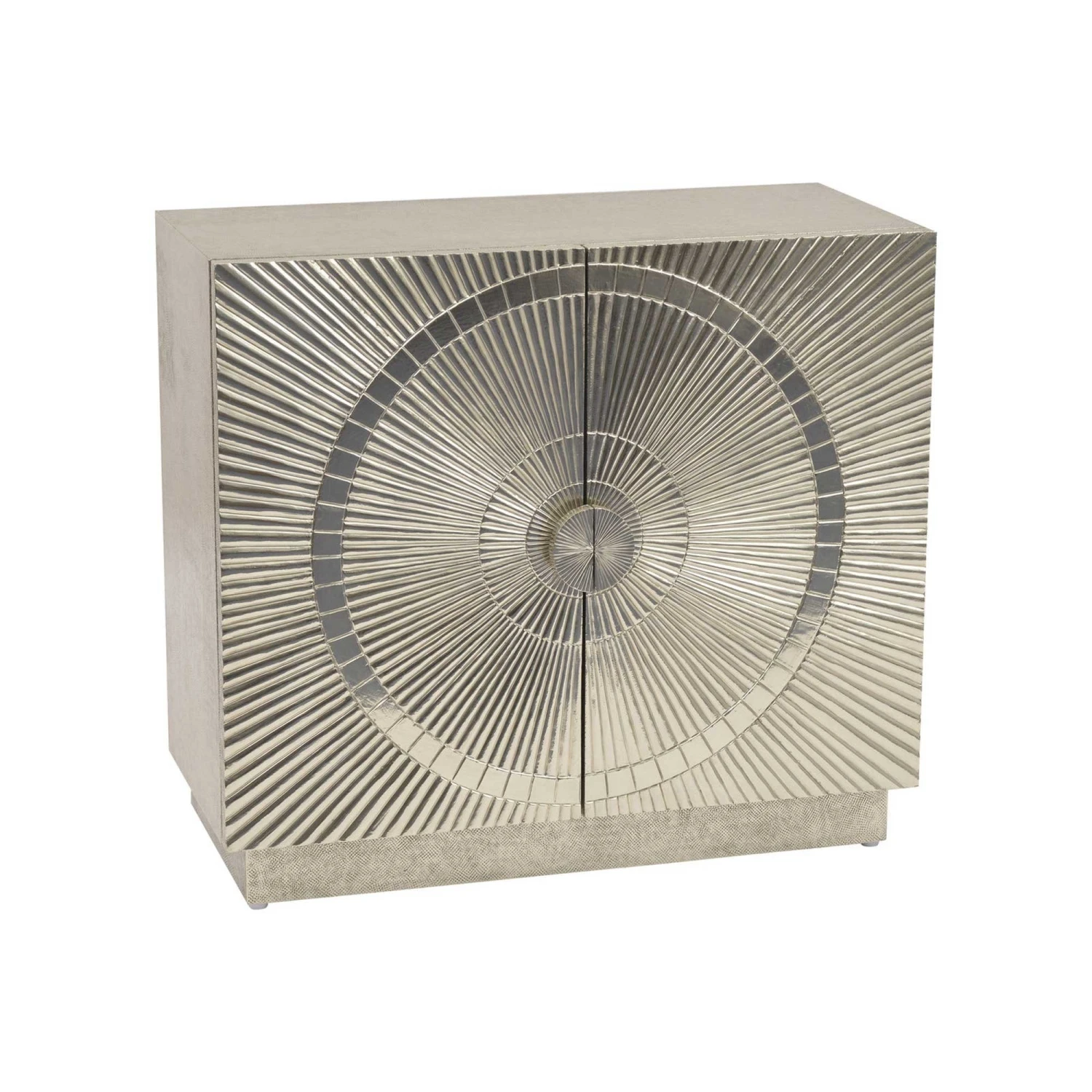 Coco Silver Embossed 2 Door Small Cabinet 3 Coco Silver Embossed 2 Door Small Cabinet - Image 3