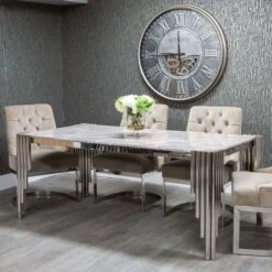 Donique 1.8m Decorative Chrome Base Table