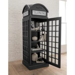 Drinks Cabinet - Telephone Box Design (Black)