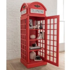 Drinks Cabinet - Telephone Box Design (Red)
