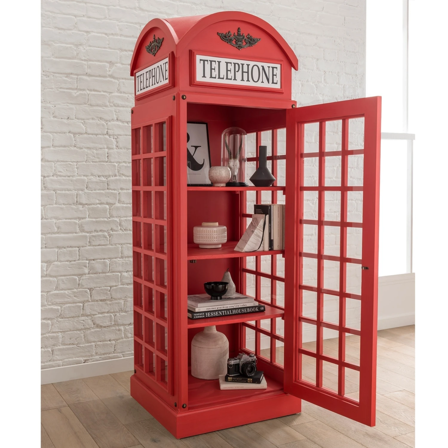 Drinks Cabinet - Telephone Box Design (Red) 1 Drinks Cabinet - Telephone Box Design (Red)