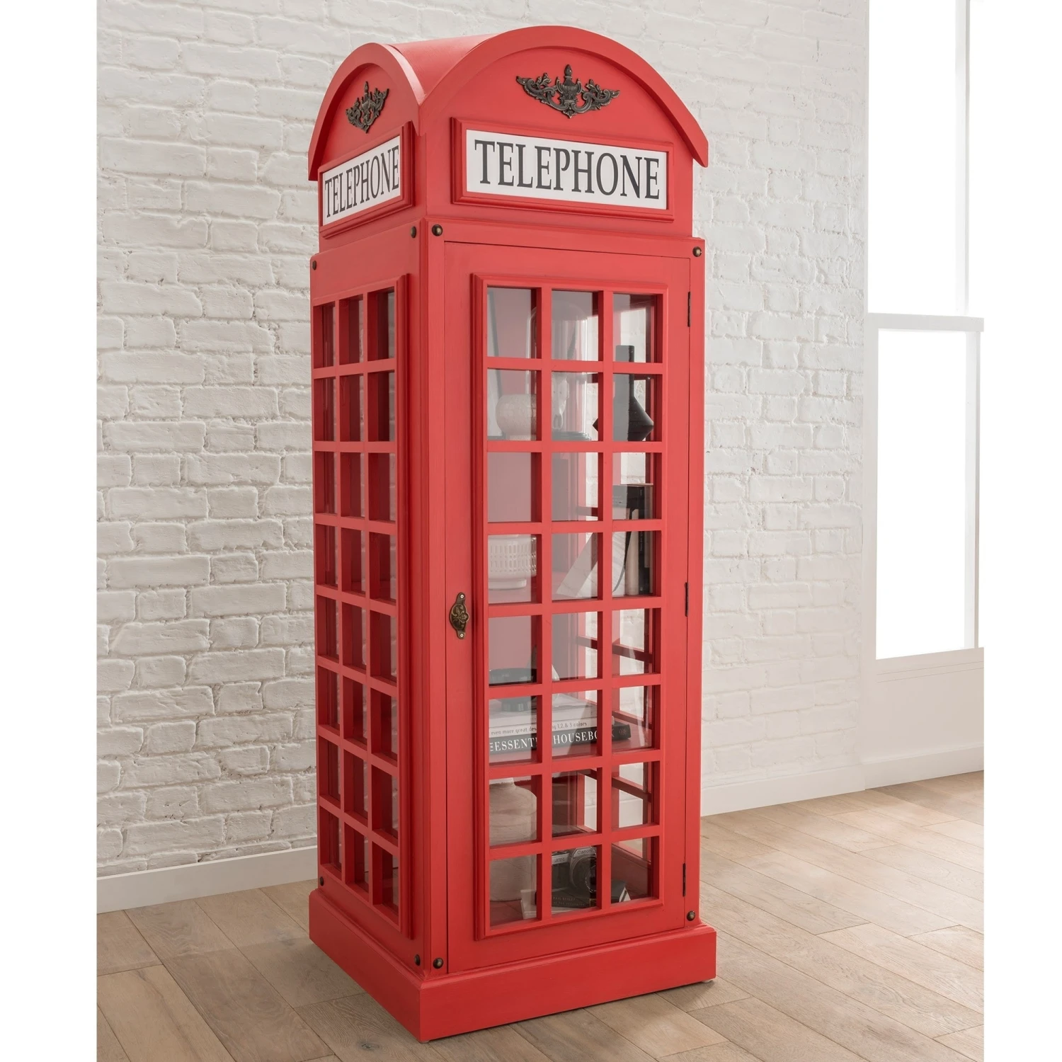 Drinks Cabinet - Telephone Box Design (Red) 2 Drinks Cabinet - Telephone Box Design (Red) - Image 2