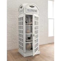 Drinks Cabinet - Telephone Box Design (White)