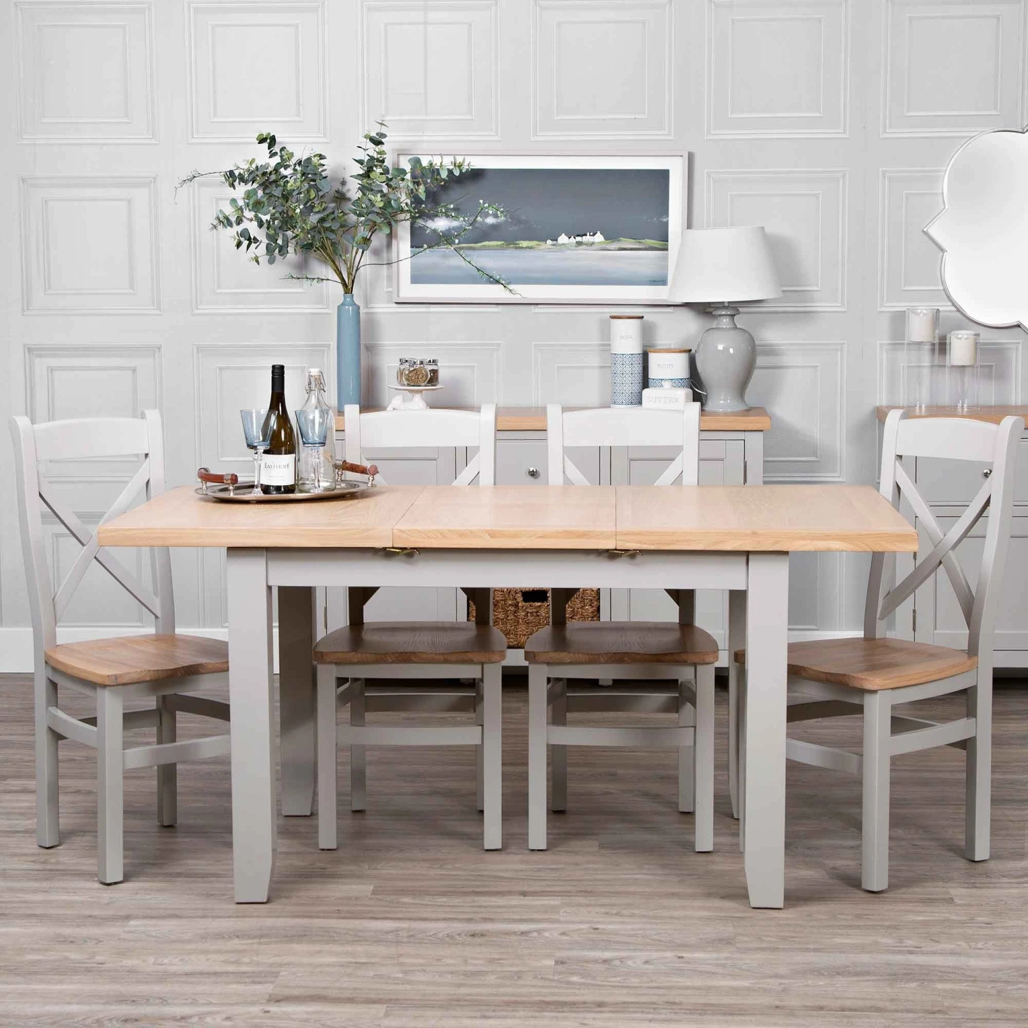 Eastbury Grey 1.2m Butterfly Extending Dining Table 1 Eastbury Grey 1.2m Butterfly Extending Dining Table