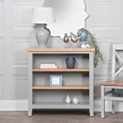 Eastbury Grey Small Wide Bookcase
