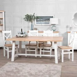 Eastbury White 1.8m Butterfly Extending Dining Table