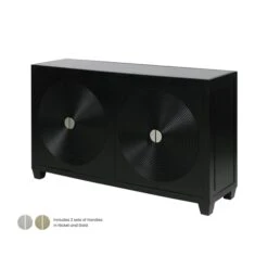 Elon 4 Door Black Sideboard With Smoked Mirror Top -Dining Tables Sales elon 4 door black sideboard with smoked mirror top p81310 163317 zoom