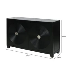 Elon 4 Door Black Sideboard With Smoked Mirror Top -Dining Tables Sales elon 4 door black sideboard with smoked mirror top p81310 163318 zoom