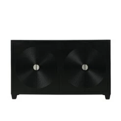 Elon 4 Door Black Sideboard With Smoked Mirror Top -Dining Tables Sales elon 4 door black sideboard with smoked mirror top p81310 163319 zoom