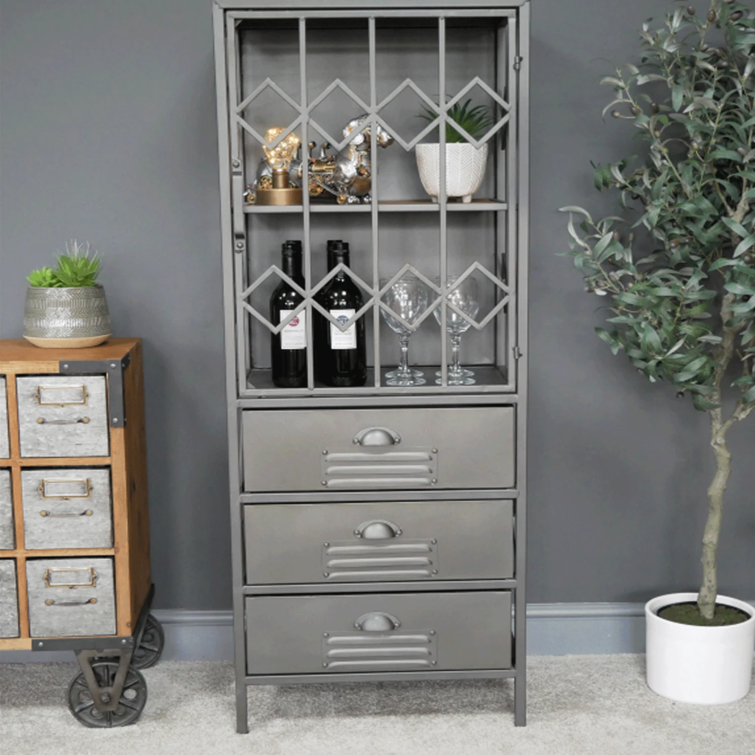 Grey Display Cabinet 1 Grey Display Cabinet