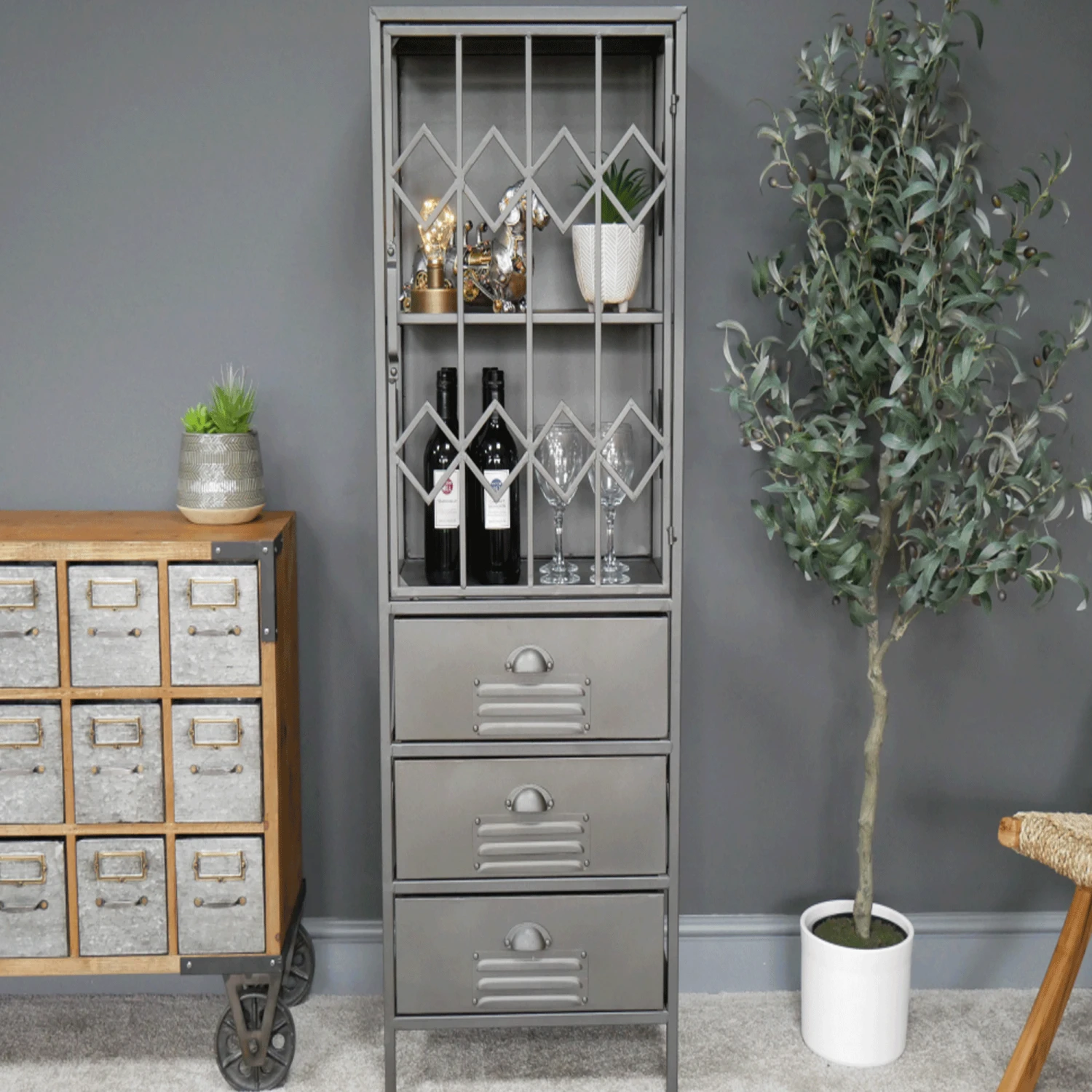 Grey Display Cabinet 4 Grey Display Cabinet - Image 4