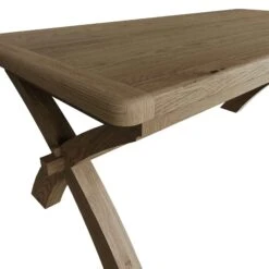 Hampton Oak 2.0m Cross Legged Fixed Table -Dining Tables Sales hampton oak 2 0m cross legged fixed table p81277 163130 zoom