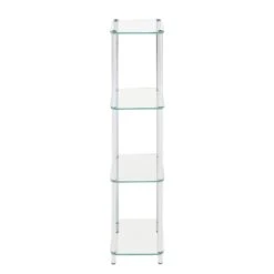 Harry 126cm Chrome And Glass 4 Tier Display Unit -Dining Tables Sales harry 126cm chrome and glass 4 tier display unit p77292 127781 zoom
