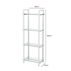 Harry 160cm Chrome And Glass 3 Tier Display Unit -Dining Tables Sales harry 160cm chrome and glass 3 tier display unit p77321 127910 zoom
