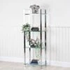 Harry 160cm Chrome And Glass 3 Tier Display Unit