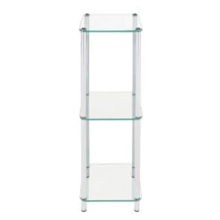 Harry 86cm Chrome And Glass 3 Tier Display Unit -Dining Tables Sales harry 86cm chrome and glass 3 tier display unit p77280 127717 zoom